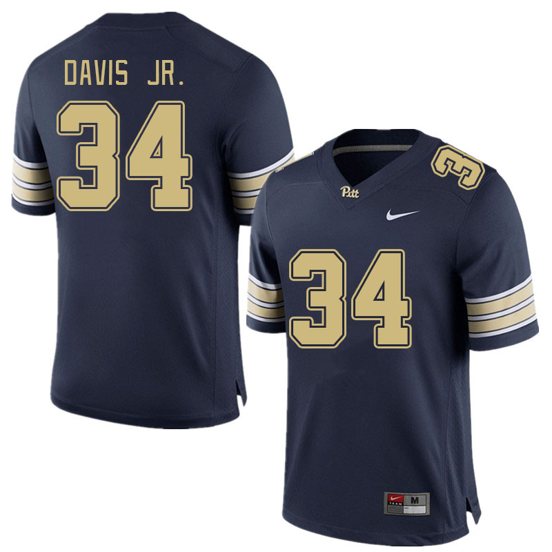 Men #34 Derrick Davis Jr. Pitt Panthers College Football Jerseys Stitched Sale-Navy